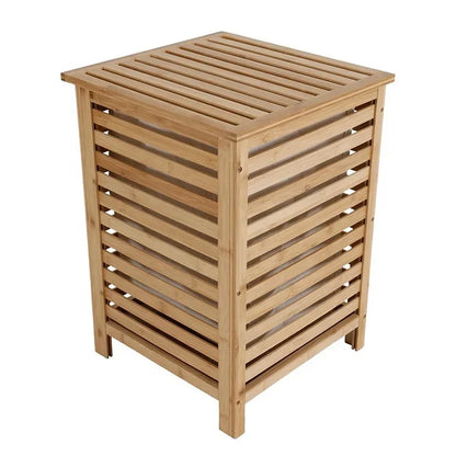 Household Washing Room Dirty Clothes Storage Bamboo Hamper Laundry Basket with Lids